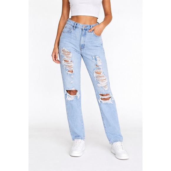 PacSun Denim - Pacsun Mom Jean Distressed Light Wash Jeans Women's size 29